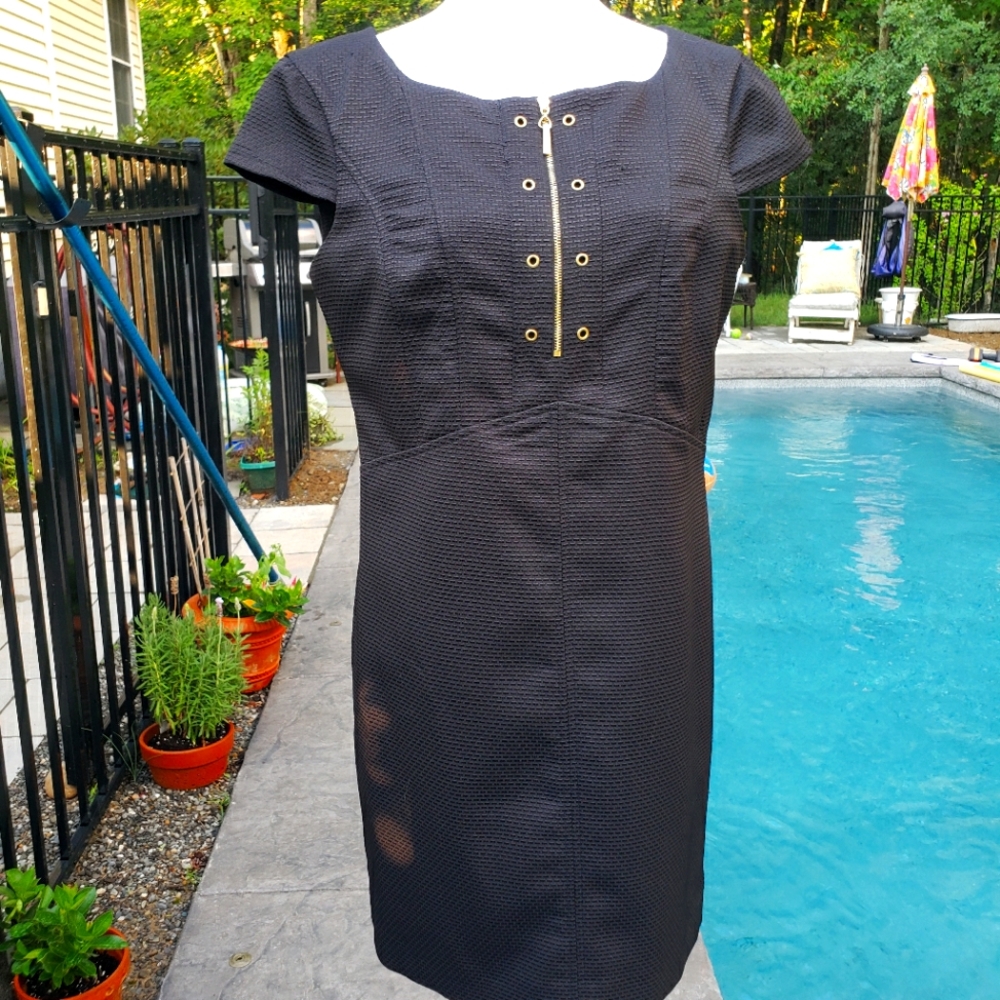 Ellen Tracey 8P Black Cap Sleeve Dress